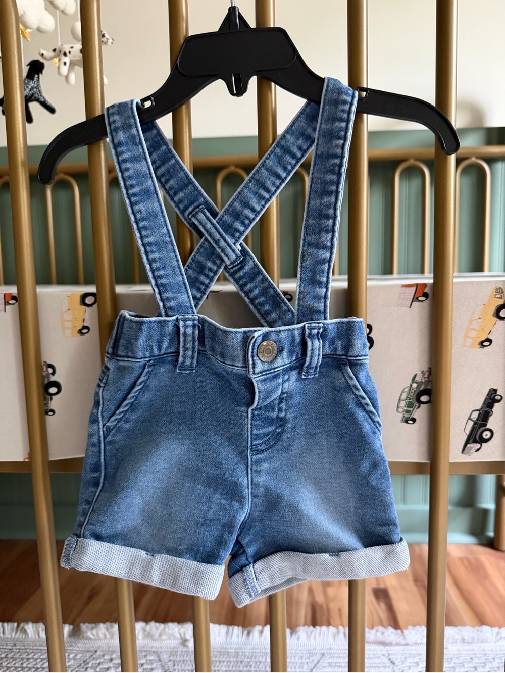 Cat & Jack Light Blue Denim Crossback Shorts